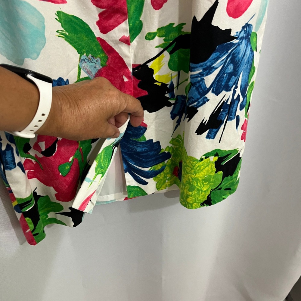 Ann Taylor Floral Sheath Dress Womens 2 White Multi Artsy‎ Sleeveless Summer - Picture 8 of 11